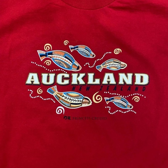 Auckland New Zealand Travel Single Stitch Vintage Red T-Shirt NWT Men's XXL - Picture 2 of 8